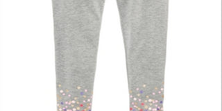 Epic Threads Toddler Girl's Border Print Leggings Gray Size 4T