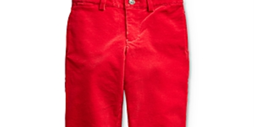 Ralph Lauren Boy's Madison Stretch Corduroy Slim Fit Pants Red Size 3T