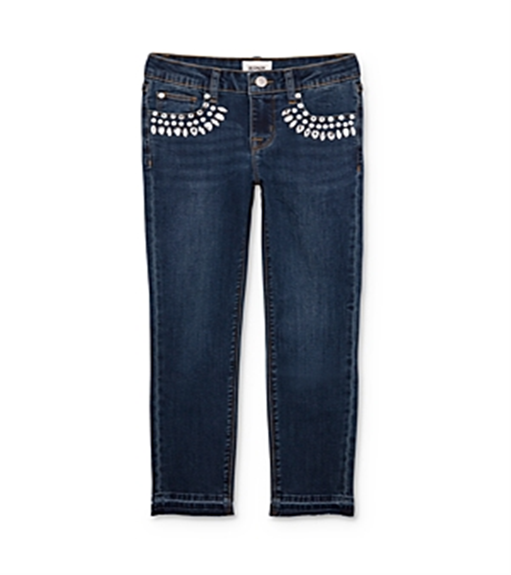 Hudson Girl's Adeline Rhinestone Skinny Jeans Blue Size 6X