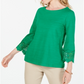 Charter Club Women's Cotton Lace Trim Top Green Size XX-Large