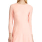 Ralph Lauren Women's Zippered Long Sleeve Jewel Neck Above the Knee Evening Fit Flare Dress Pink Size 8