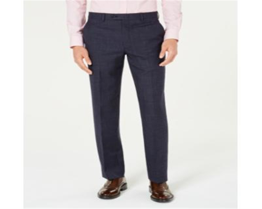 Ralph Lauren Men's Classic Fit UltraFlex Stretch Plaid Suit Pants Navy  Size 42X32