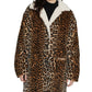 Sanctuary Women's Faux Animal Print Blazer Coat Black Size Medium