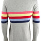 Charter Club Women's Shoulder Button Striped Sweater Gray Size Medium