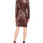Vince Camuto Women's Sequined Short Cocktail and Party Dress Red Size 4