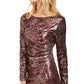Vince Camuto Women's Sequined Short Cocktail and Party Dress Red Size 4