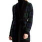 Ralph Lauren Women's Wool Blend Ribbed Trim Cardigan Sweater Black Size Large