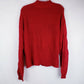 American Rag Women's Cable Knit Round Neck Sweater Pullover Red  Red Size XL