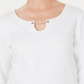 Karen Scott Women's Three Quarter Sleeve Top White Size Large