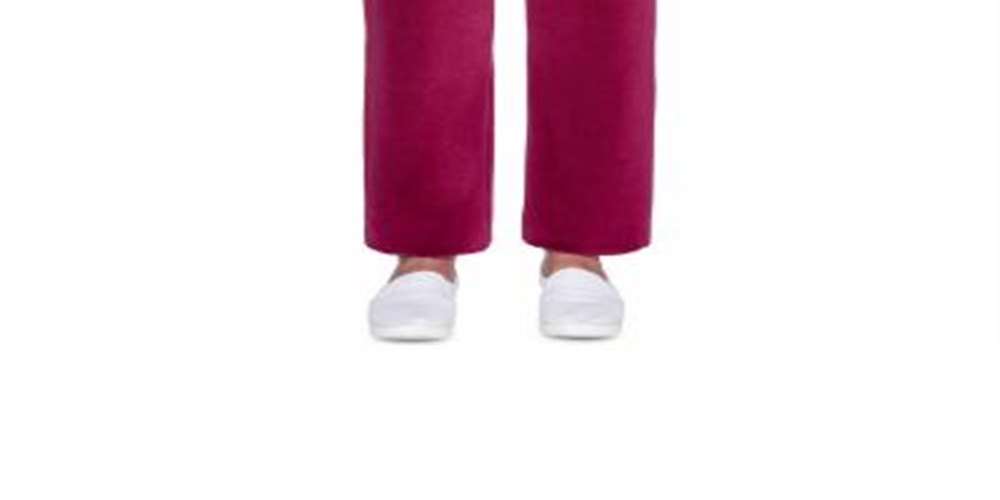 Alfred Dunner Women's Bright Idea Velour Casual Pants Berry Size Petite L