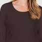 Karen Scott Women's Cotton Scoop Neck Top Chocolate Size Petite L
