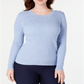 Karen Scott Women's Cotton Baby Cable Knit Sweater Gray Size Small