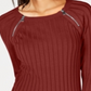INC International Concepts Women's Raglan Jewel Neck Top Red Size X-Small