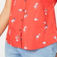 Charter Club Women's Floral Print Shirt Red Size 16 P