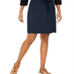 Style & Co Women's Drawstring Tencel Skirt Blue Size Large