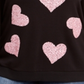 INC International Concepts Women's Plus Sequin Heart Sweatshirt Black Size 0X