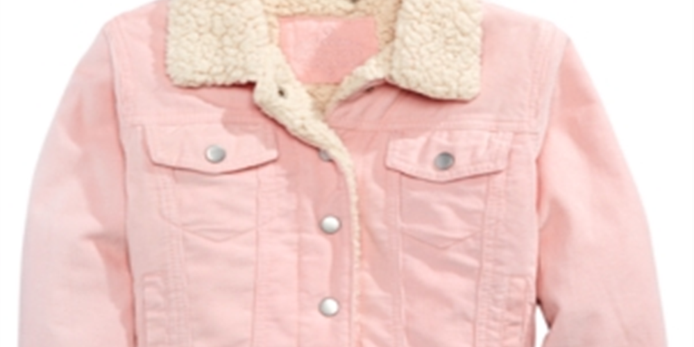 Jou Jou Big Girl's Sherpa Fleece & Corduroy Jacket Pink Size Small