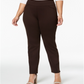Charter Club Women's Plus Ponte Knit Pants Dark Chocolate Size 14 W