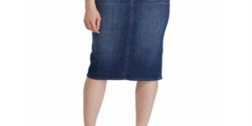 Ralph Lauren Women's Curvy Sculpted Denim Skirt Blue Size 8