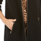 Charter Club Women's Open Front Zip Trim Cardigan Black Size XX-Large