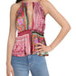 Free People Women's Halter Bellini Patchwork Blouse Purple Size Large