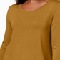 JM Collection Women's Three Quarter Sleeve Top Mustard Size Petite XL