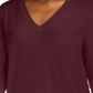 Maison Jules Women's V Neck Sweater Wine  Size Medium