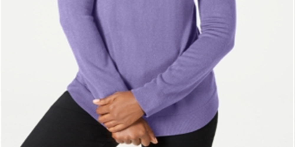 Karen Scott Women's Luxsoft Turtleneck Sweater Purple Size Medium