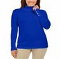 JM Collection Women's Stud Sleeve Pullover Turtleneck Sweater Blue Size Large