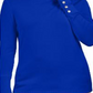 JM Collection Women's Stud Sleeve Pullover Turtleneck Sweater Blue Size Large
