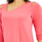 Alfani Women's Cold Shoulder Asymmetrical Top Pink Size L