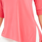 Alfani Women's Cold Shoulder Asymmetrical Top Pink Size L