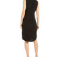 Alfani Women's Sleeveless Crew Neck Below the Knee Formal Shirt Dress Black Size 4