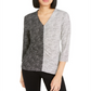 Alfani Women's Mixed Print Ruched Front Top Black-White Size Petite XL