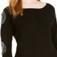 INC International Concepts Women's Medallion Sleeve Tunic Black Size Petite L