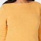 Karen Scott Women's Cotton Boat Neck Sweater Yellow Size Medium