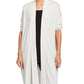 Eileen Fisher Women's Heather Long Sleeve Open Cardigan Blouse Formal Sweater Beige Size Petite Medium
