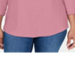 Karen Scott Women's Cotton Lace Trim Top Pink Size Medium