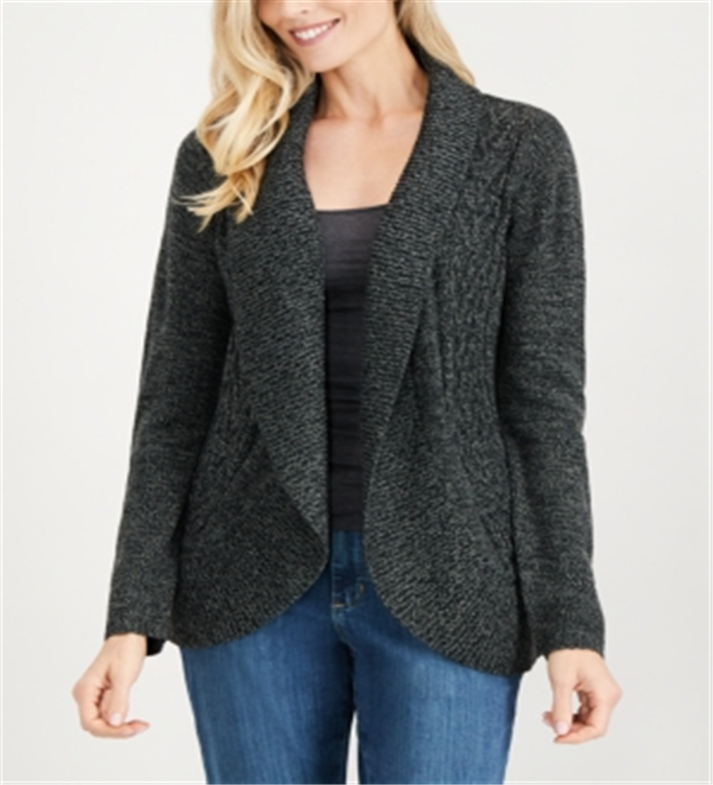 Karen Scott Women's Cocoon Cardigan Black Ash Size Small