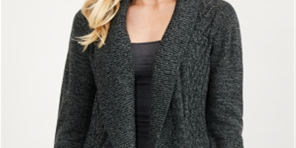 Karen Scott Women's Cocoon Cardigan Black Ash Size Small
