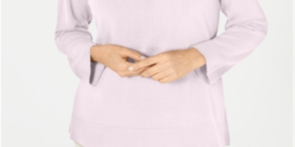 Karen Scott Women's Bateau Neck Long Sleeve Sweater Pink Size X-Small