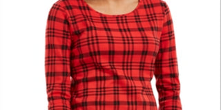 Charter Club Women's Cotton Plaid Top Red Size XX-Large