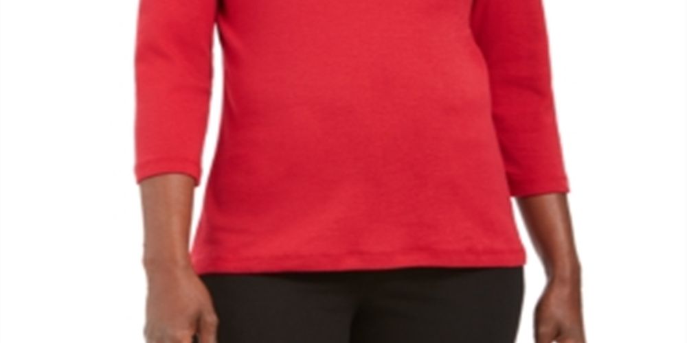 Karen Scott Women's Winter Flip Flops Cotton Top Red Size Petite S