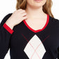 Tommy Hilfiger Women's Plus Argyle Cotton Sweater Navy Size 3X