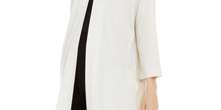 Eileen Fisher Women's Heather Long Sleeve Open Cardigan Blouse Formal Sweater Gray Size Petite Large