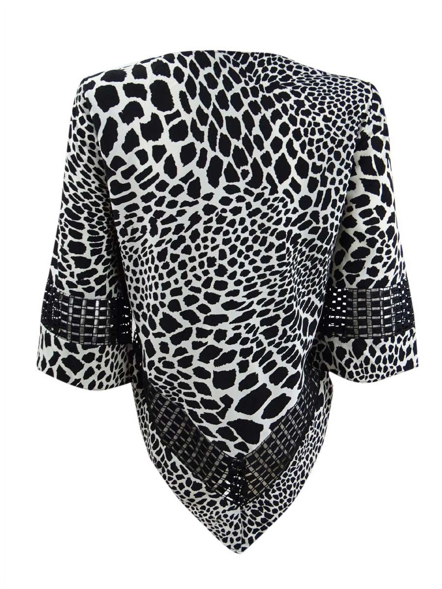 Alfani Women's Printed Crochet Trim Top White Size Petite Small