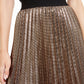 Alfani Women's Patterned Below the Knee Knife Pleated Skirt Brown Size Medium