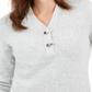 Karen Scott Women's Cotton Marled Henley Sweater Gray Size Large