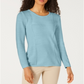 Karen Scott Women's Patchwork Stitch Pullover Sweater Blue Size XX-Large