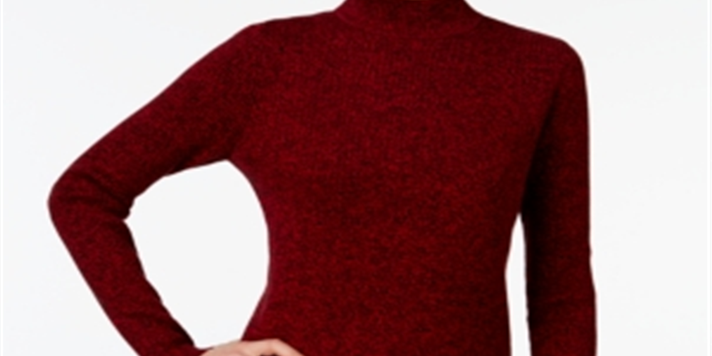 Karen Scott Women's Cotton Mock Neck Sweater Red Size X-Small